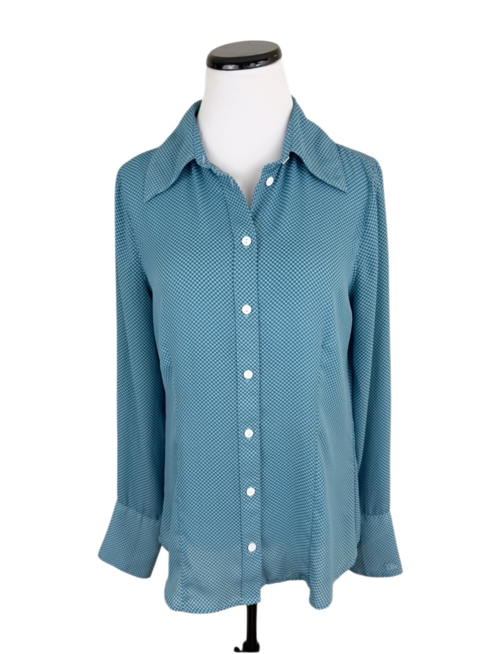 Levis Maeve Long Sleeve Button Front Blouse Blue Size Small